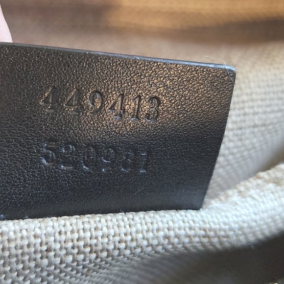 Gucci Black Micro GG Bee Bag Leather Crossbody 449413 520981 - Picture 12 of 14